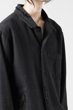 Load image into Gallery viewer, Professor.E REPAIRED FLANNEL SHIRT (BLACK)