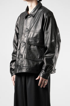 画像をギャラリービューアに読み込む, A LEATHER Trucker Jacket / LUXE COWHIDE (BLACK)