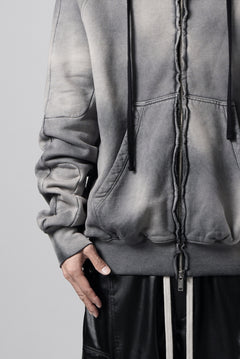 画像をギャラリービューアに読み込む, thom/krom RAGLAN SLEEVE ZIP UP HOODIE / SOFT COTTON SWEAT (GREY STONE WASH SPRAY)