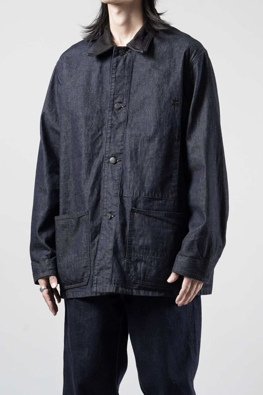 Load image into Gallery viewer, FULLCOUNT x GDC GFC2001 Leather Collar Denim Chore Jacket (INDIGO)