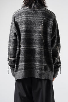 画像をギャラリービューアに読み込む, ISABEL BENENATO High-Neck Jacquard Sweater in Yak  (GRAPHITE)