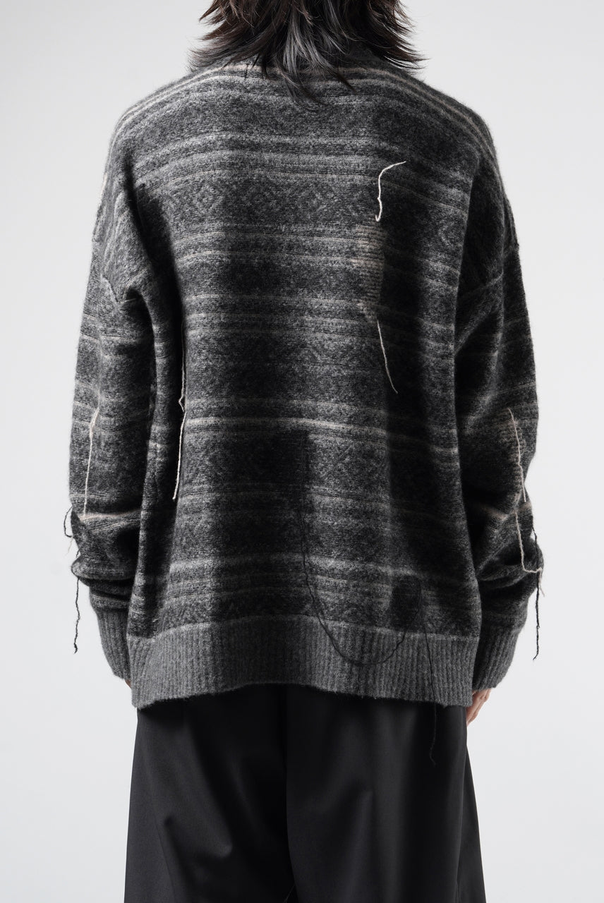 画像をギャラリービューアに読み込む, ISABEL BENENATO High-Neck Jacquard Sweater in Yak  (GRAPHITE)