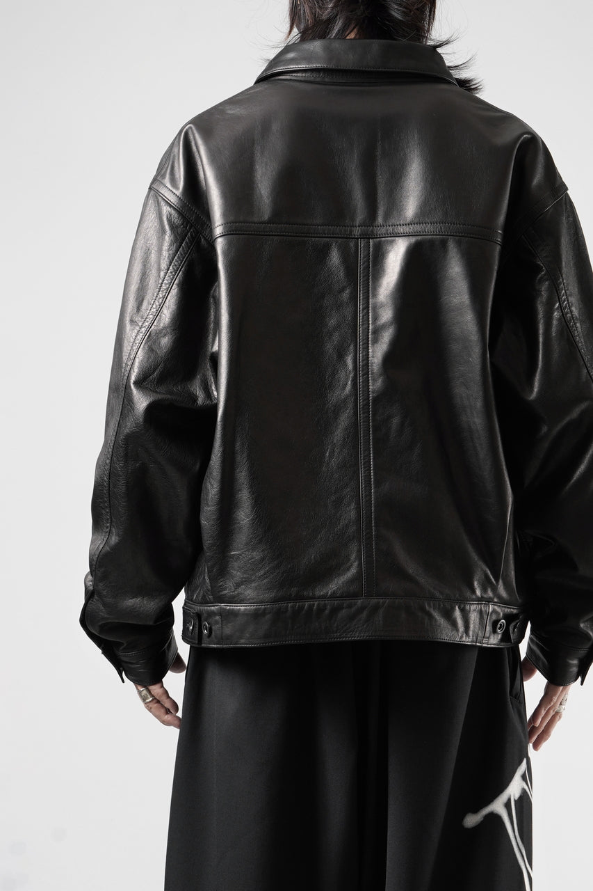 画像をギャラリービューアに読み込む, A LEATHER Trucker Jacket / LUXE COWHIDE (BLACK)