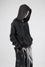 画像をギャラリービューアに読み込む, thom/krom RAGLAN SLEEVE ZIP UP HOODIE / SOFT COTTON SWEAT (BLACK)