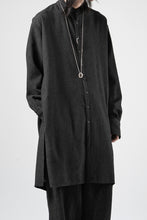 Load image into Gallery viewer, KLASICA "SH-042" STAND COLLAR LONG TAIL SHIRTS / AMBIENCE ANTIQUE DRAPER (CACAO NIB)