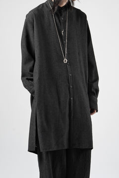 Load image into Gallery viewer, KLASICA "SH-042" STAND COLLAR LONG TAIL SHIRTS / AMBIENCE ANTIQUE DRAPER (CACAO NIB)
