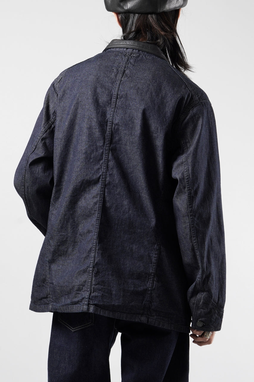 Load image into Gallery viewer, FULLCOUNT x GDC GFC2001 Leather Collar Denim Chore Jacket (INDIGO)