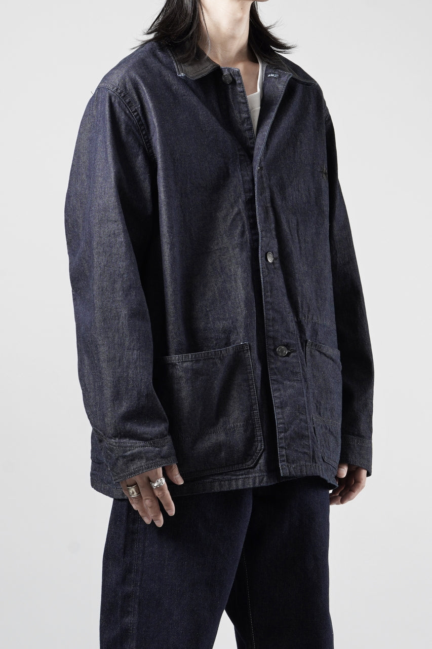 Load image into Gallery viewer, FULLCOUNT x GDC GFC2001 Leather Collar Denim Chore Jacket (INDIGO)