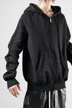 画像をギャラリービューアに読み込む, thom/krom RAGLAN SLEEVE ZIP UP HOODIE / SOFT COTTON SWEAT (BLACK)
