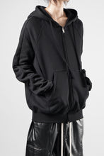 画像をギャラリービューアに読み込む, thom/krom RAGLAN SLEEVE ZIP UP HOODIE / SOFT COTTON SWEAT (BLACK)