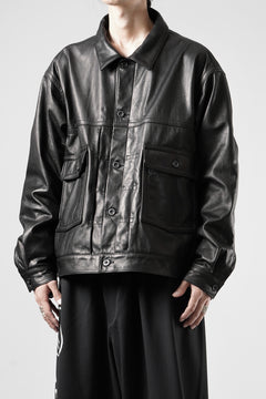 画像をギャラリービューアに読み込む, A LEATHER Trucker Jacket / LUXE COWHIDE (BLACK)