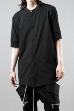 画像をギャラリービューアに読み込む, thom/krom STAND UP COLLAR T-SHIRT / STRETCH COTTON JERSEY (BLACK)