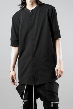 画像をギャラリービューアに読み込む, thom/krom STAND UP COLLAR T-SHIRT / STRETCH COTTON JERSEY (BLACK)