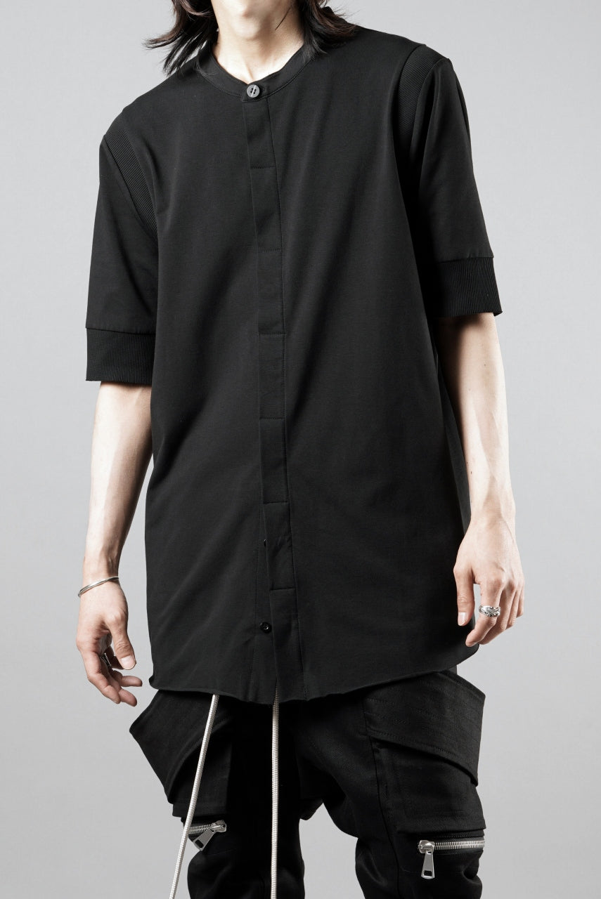 画像をギャラリービューアに読み込む, thom/krom STAND UP COLLAR T-SHIRT / STRETCH COTTON JERSEY (BLACK)