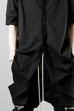 画像をギャラリービューアに読み込む, thom/krom STAND UP COLLAR T-SHIRT / STRETCH COTTON JERSEY (BLACK)