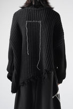 Load image into Gallery viewer, ISABEL BENENATO Wool Turtle-Neck Sweater width A Relaxed Fit and Asymmetrical Fringed Hem (BLACK)