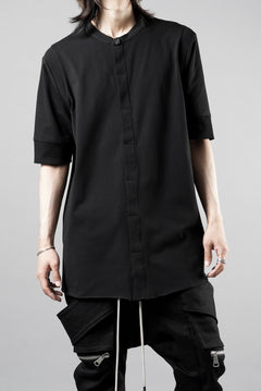 画像をギャラリービューアに読み込む, thom/krom STAND UP COLLAR T-SHIRT / STRETCH COTTON JERSEY (BLACK)