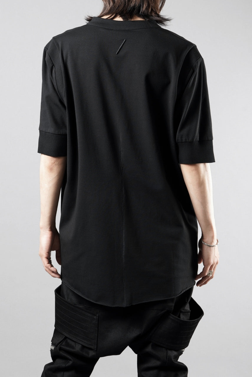 画像をギャラリービューアに読み込む, thom/krom STAND UP COLLAR T-SHIRT / STRETCH COTTON JERSEY (BLACK)