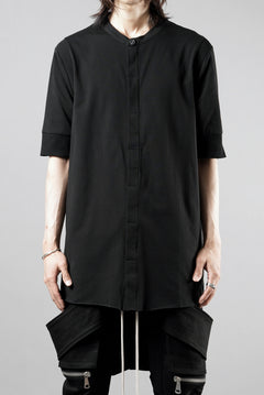 画像をギャラリービューアに読み込む, thom/krom STAND UP COLLAR T-SHIRT / STRETCH COTTON JERSEY (BLACK)