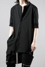 画像をギャラリービューアに読み込む, thom/krom STAND UP COLLAR T-SHIRT / STRETCH COTTON JERSEY (BLACK)