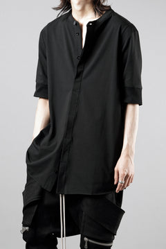 画像をギャラリービューアに読み込む, thom/krom STAND UP COLLAR T-SHIRT / STRETCH COTTON JERSEY (BLACK)