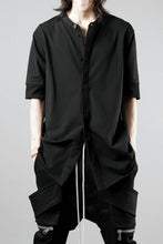 画像をギャラリービューアに読み込む, thom/krom STAND UP COLLAR T-SHIRT / STRETCH COTTON JERSEY (BLACK)