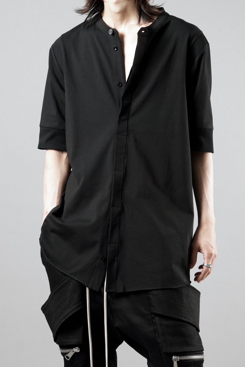 画像をギャラリービューアに読み込む, thom/krom STAND UP COLLAR T-SHIRT / STRETCH COTTON JERSEY (BLACK)