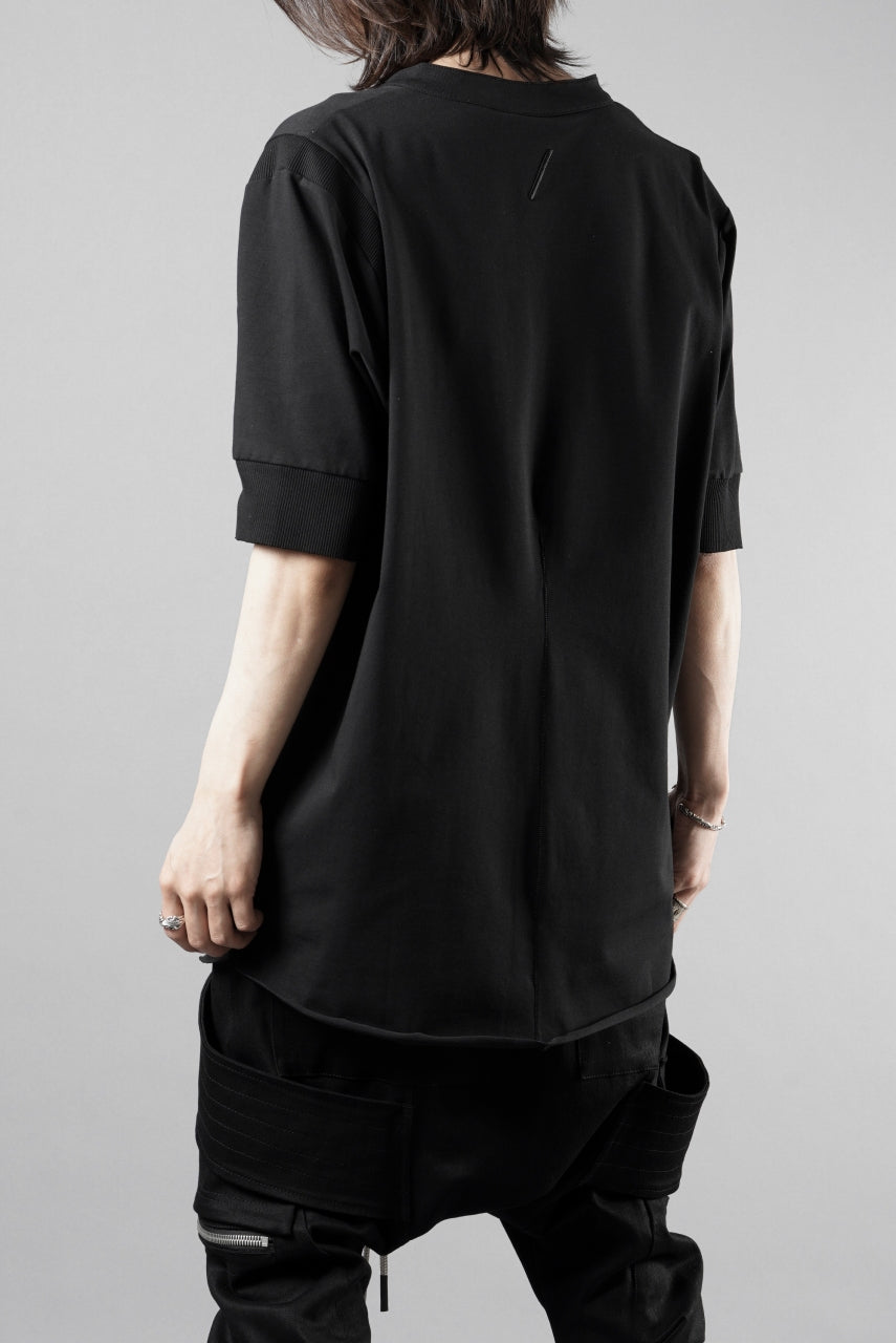 画像をギャラリービューアに読み込む, thom/krom STAND UP COLLAR T-SHIRT / STRETCH COTTON JERSEY (BLACK)