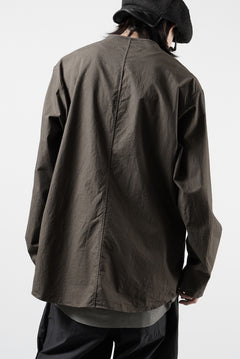 画像をギャラリービューアに読み込む, YUTA MATSUOKA collarless shirt / hard twist yarn horse cloth (dark brown)
