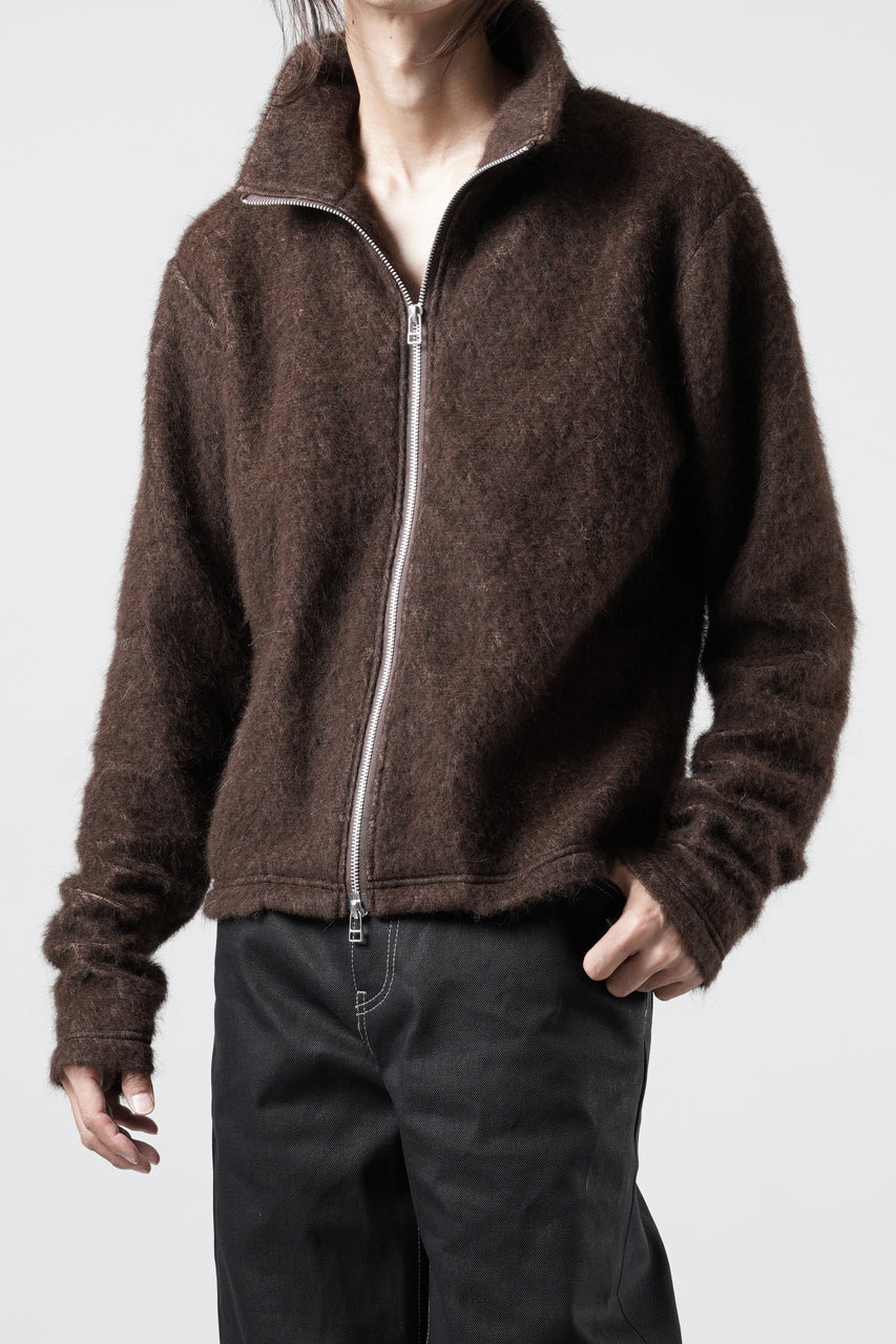 画像をギャラリービューアに読み込む, LITTLEBIG Zip Up Knit Jacket (BROWN)