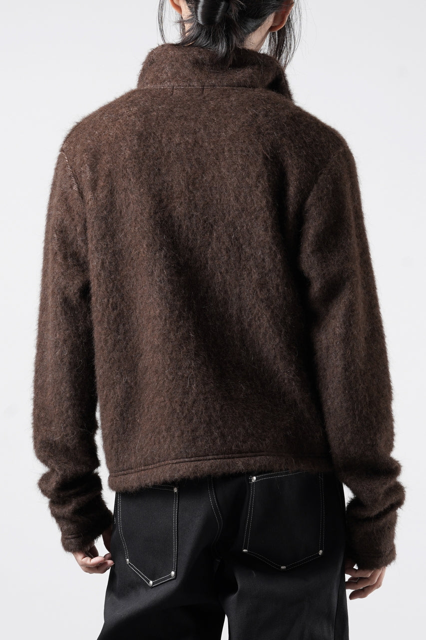 画像をギャラリービューアに読み込む, LITTLEBIG Zip Up Knit Jacket (BROWN)