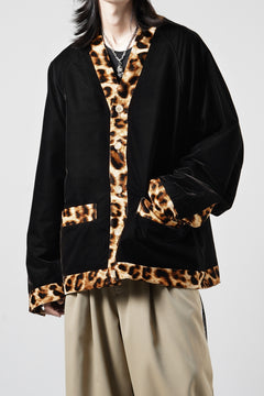 画像をギャラリービューアに読み込む, mastermind JAPAN LEOPARD VELVET CARDIGAN JACKET (BLACK x YELLOW)