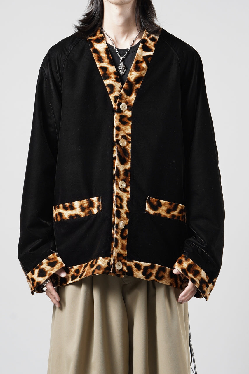 mastermind JAPAN LEOPARD VELVET CARDIGAN (BLACK x YELLOW)