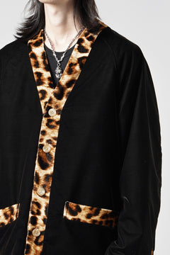 画像をギャラリービューアに読み込む, mastermind JAPAN LEOPARD VELVET CARDIGAN JACKET (BLACK x YELLOW)