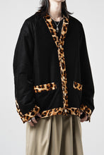 画像をギャラリービューアに読み込む, mastermind JAPAN LEOPARD VELVET CARDIGAN JACKET (BLACK x YELLOW)