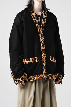 画像をギャラリービューアに読み込む, mastermind JAPAN LEOPARD VELVET CARDIGAN JACKET (BLACK x YELLOW)