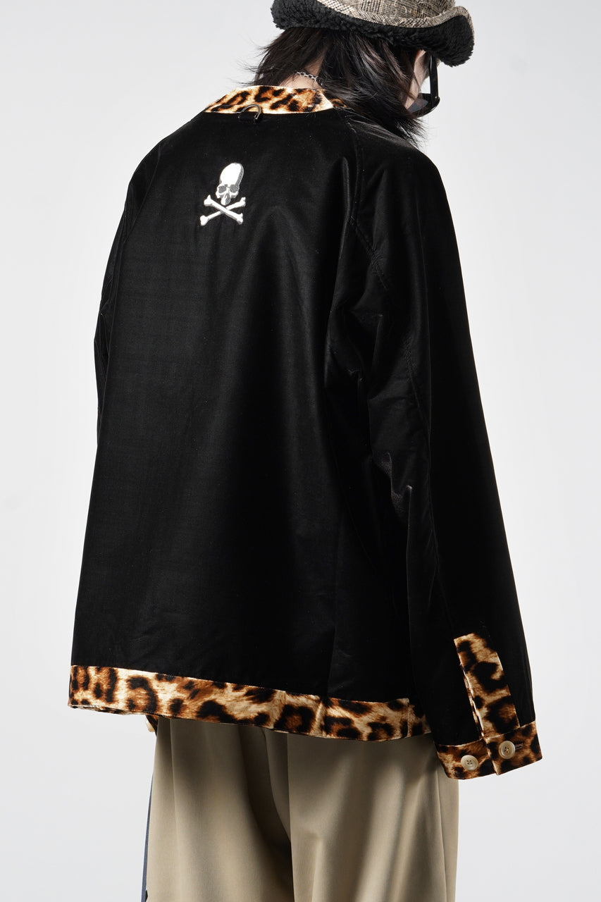 画像をギャラリービューアに読み込む, mastermind JAPAN LEOPARD VELVET CARDIGAN JACKET (BLACK x YELLOW)