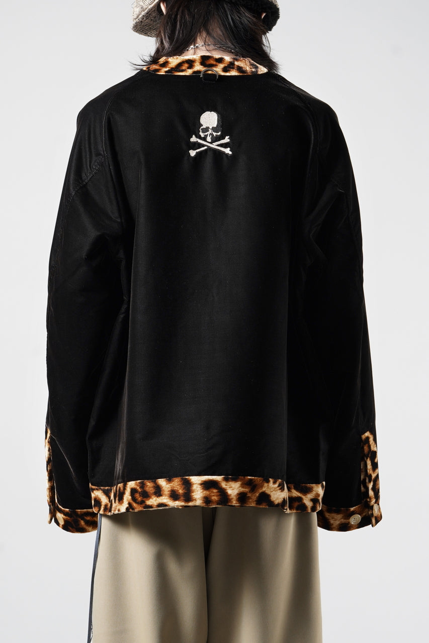 画像をギャラリービューアに読み込む, mastermind JAPAN LEOPARD VELVET CARDIGAN JACKET (BLACK x YELLOW)