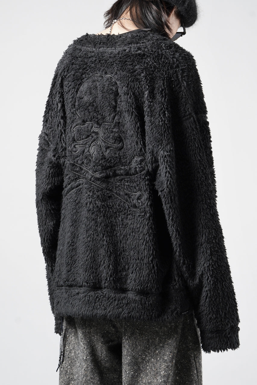 Load image into Gallery viewer, MASTERMIND WORLD SHAGGY CARDIGAN (BLACK)