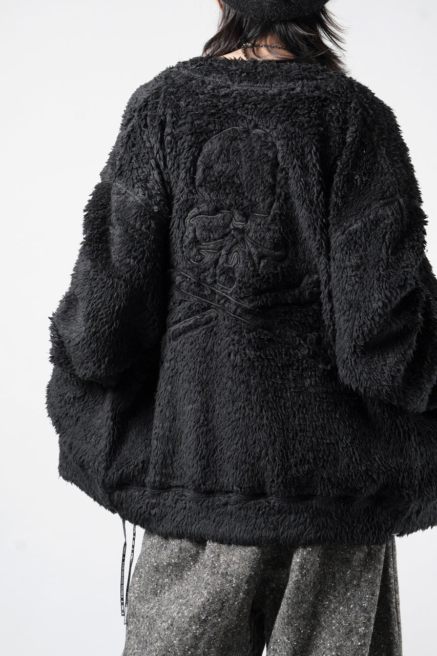 Load image into Gallery viewer, MASTERMIND WORLD SHAGGY CARDIGAN (BLACK)