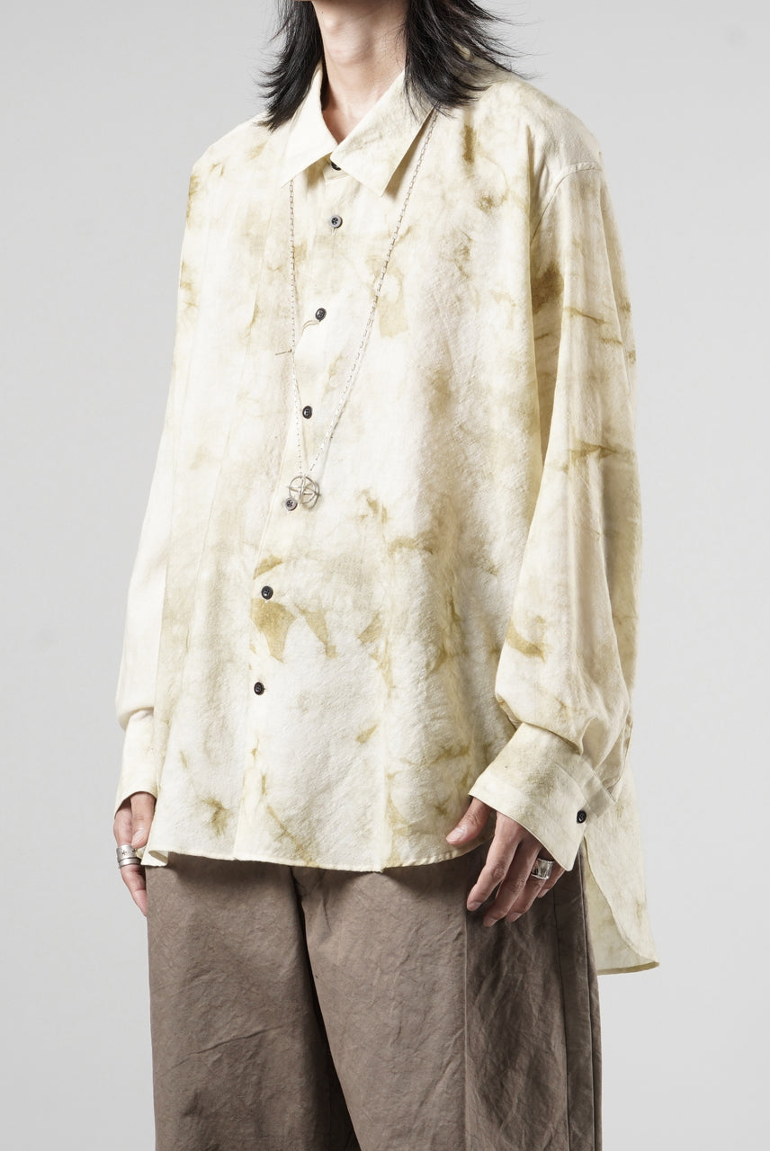 画像をギャラリービューアに読み込む, KLASICA "SH-053-MU" PLAIN BIG SHIRTS / ”KAGO-ZOME" DYED MUSLIN (ECRU)