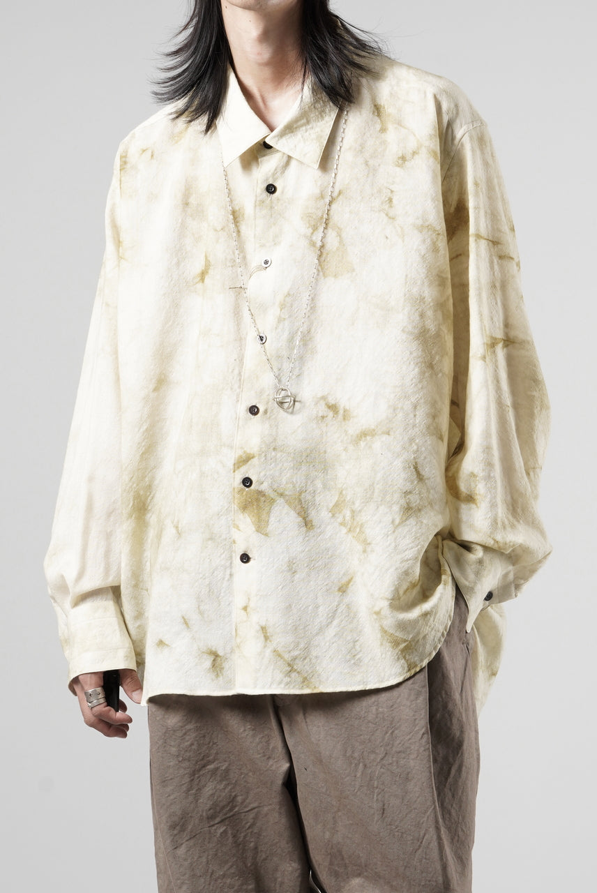 画像をギャラリービューアに読み込む, KLASICA "SH-053-MU" PLAIN BIG SHIRTS / ”KAGO-ZOME" DYED MUSLIN (ECRU)