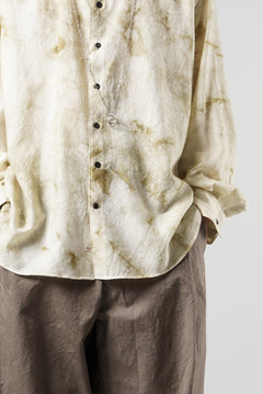 画像をギャラリービューアに読み込む, KLASICA "SH-053-MU" PLAIN BIG SHIRTS / ”KAGO-ZOME" DYED MUSLIN (ECRU)