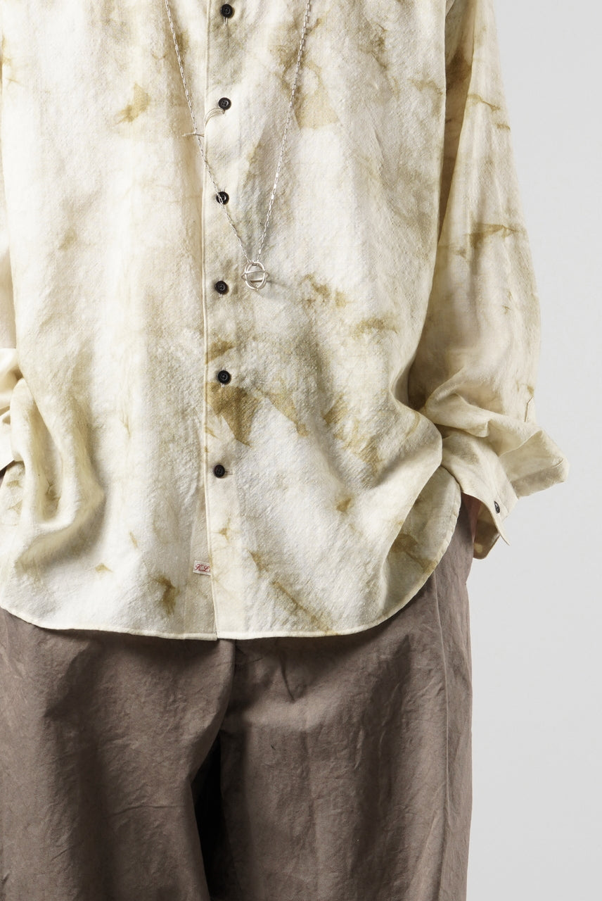 画像をギャラリービューアに読み込む, KLASICA "SH-053-MU" PLAIN BIG SHIRTS / ”KAGO-ZOME" DYED MUSLIN (ECRU)
