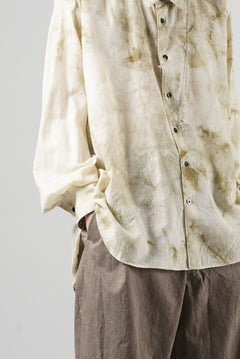 画像をギャラリービューアに読み込む, KLASICA "SH-053-MU" PLAIN BIG SHIRTS / ”KAGO-ZOME" DYED MUSLIN (ECRU)