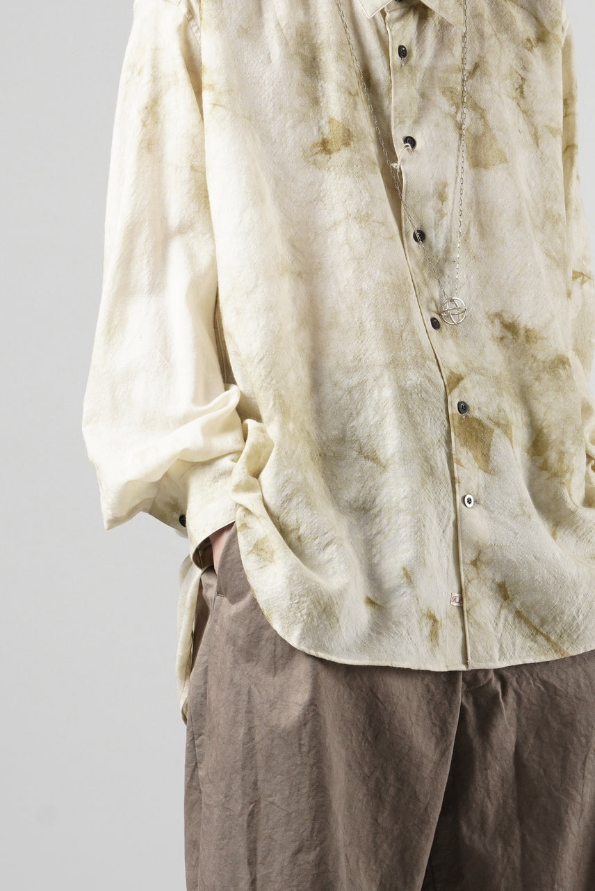 画像をギャラリービューアに読み込む, KLASICA "SH-053-MU" PLAIN BIG SHIRTS / ”KAGO-ZOME" DYED MUSLIN (ECRU)