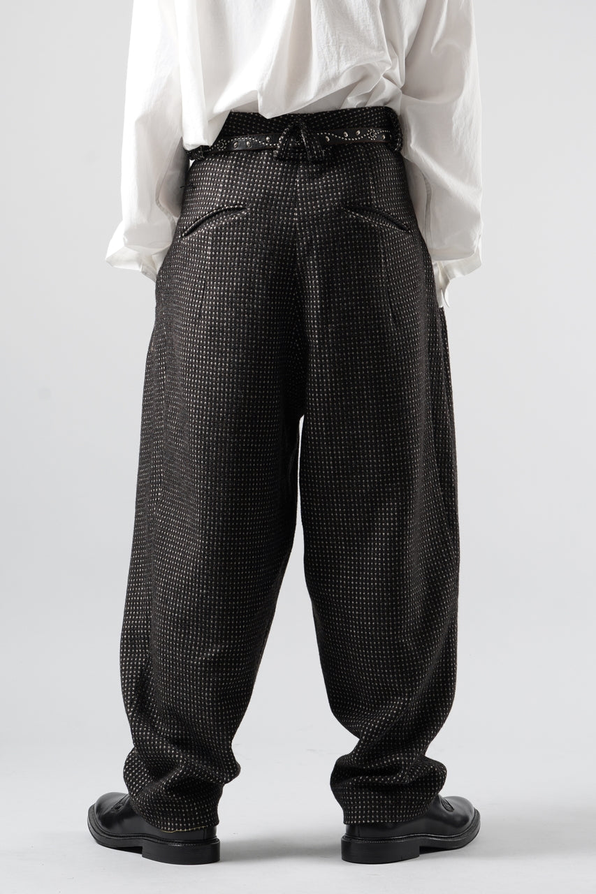画像をギャラリービューアに読み込む, A TENTATIVE ATELIER exclusive Gale PLEAT WOOLEN PAINTER'S PANTS (DARK BROWN)