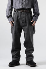 画像をギャラリービューアに読み込む, A TENTATIVE ATELIER exclusive George II PAINTER'S CROSS BAND PANTS (WASHED BLACK STRIPE)