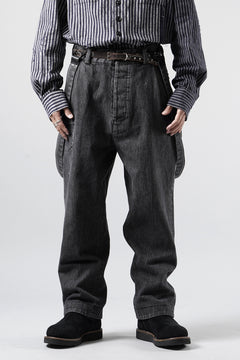 画像をギャラリービューアに読み込む, A TENTATIVE ATELIER exclusive George II PAINTER'S CROSS BAND PANTS (WASHED BLACK STRIPE)