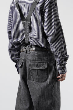 画像をギャラリービューアに読み込む, A TENTATIVE ATELIER exclusive George II PAINTER'S CROSS BAND PANTS (WASHED BLACK STRIPE)